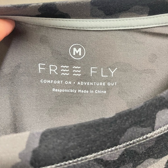 Free Fly Apparel Black and Grey Camo Longsleeve Top - Picture 3 of 9